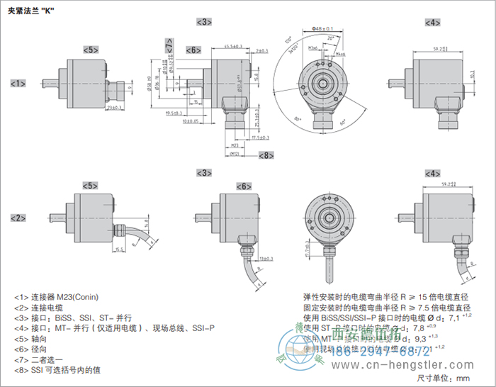 AC58-SSI-P標(biāo)準(zhǔn)光電絕對(duì)值型編碼器(夾緊法蘭K) 德國(guó)hengstler(亨士樂(lè))編碼器