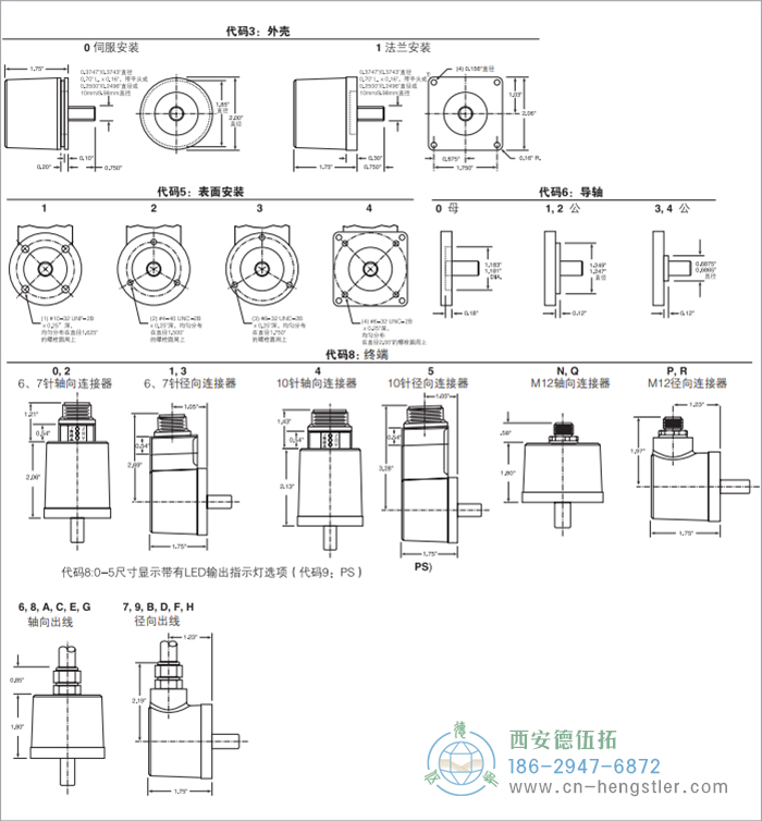 H20標(biāo)準(zhǔn)光電增量編碼器安裝尺寸 美國Dynapar(丹納帕)編碼器