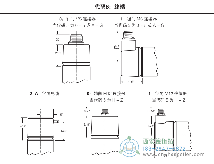 HA26標(biāo)準(zhǔn)光電增量編碼器外形及安裝尺寸(代碼6：終端) 美國Dynapar(丹納帕)編碼器