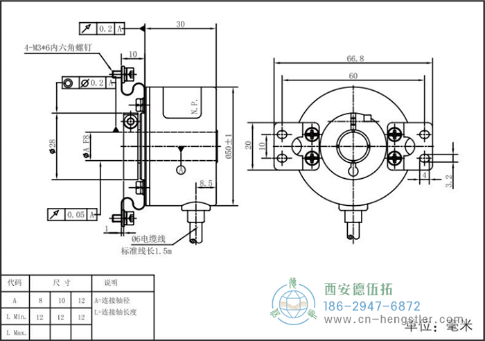 RI50輕載光電增量編碼器外形及安裝尺寸8-5 德國(guó)hengstler(亨士樂)編碼器