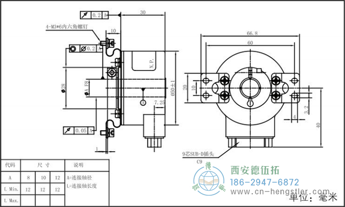 RI50輕載光電增量編碼器外形及安裝尺寸8-7 德國(guó)hengstler(亨士樂)編碼器