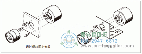 編碼器通過(guò)法蘭上的對(duì)準(zhǔn)中心凸緣對(duì)中。