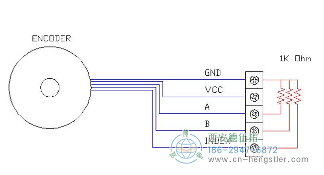 Se-終止，如何將終止電阻添加到設置單端(TTL)的hengstler增量編碼器的圖形示例。